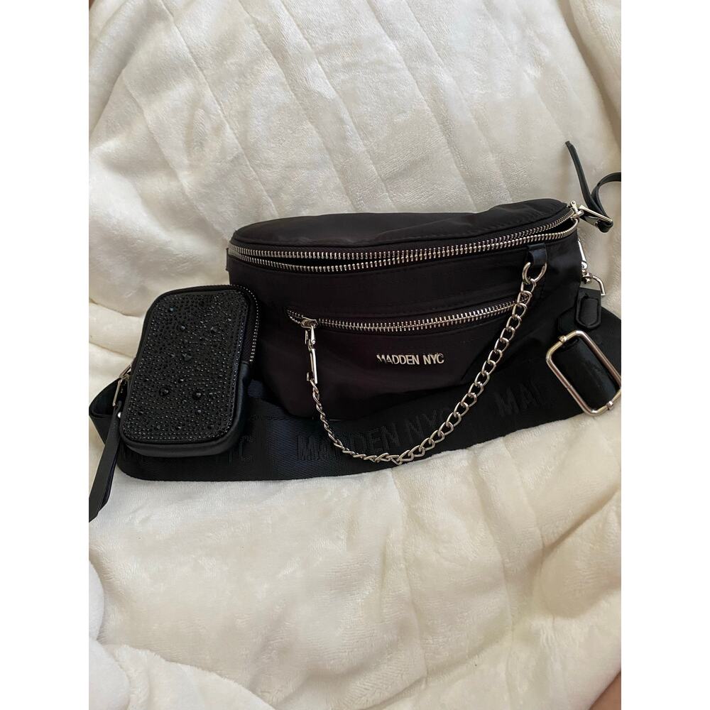 Madden NYC | Chain Pocket Fanny Pack with Embellished Pouch
